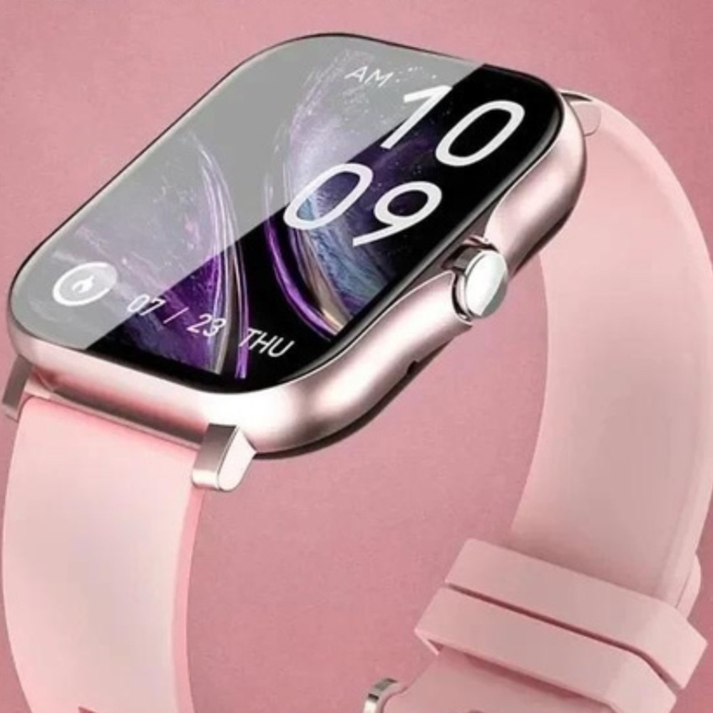 Pink Smartwatch with Heart Rate Monitor